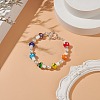 Lampwork Mushroom & Glass Pearl Beaded Bracelet with 304 Stainless Steel Toggle Clasps for Women BJEW-TA00205-2