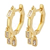 Cubic Zirconia Rectangle Dangle Hoop Earrings EJEW-Z019-03D-G-1