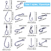 70Pcs 7 Styles Tibetan Style Alloy Hook Clasps FIND-CA0010-15-2