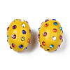 Polymer Clay Rhinestone Beads RB-T017-32H-2