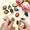 12Pcs 6 Styles Graduation Season Theme Silicone Focal Beads SIL-CJ0001-46-4