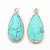 Synthetic Turquoise Pendants G-S221-18G-1