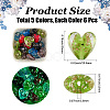 30Pcs 5 Colors Luminous Handmade Gold Sand Lampwork Beads FOIL-PA0001-03-2