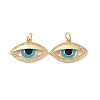 Eye Brass Micro Pave Clear Cubic Zirconia Charms KK-G435-34G-2