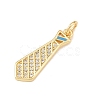 Brass Micro Pave Clear Cubic Zirconia Pendants KK-P339-21G-01-2