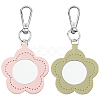 2Pcs 2 Colors PU Leather Pendant Decorations HJEW-CL0001-16B-1
