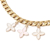 Alloy Enamel Flower Charm 304 Stainless Steel Cuban Link Chain Bag Decorative Chains FIND-JF00160-02-4