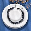 Adjustable Natural Lapis Lazuli and Non-magnetic Synthetic Hematite Braided Bead Bracelets BJEW-Z090-01F-2