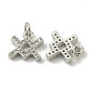 Rack Plating Brass Micro Pave Cubic Zirconia Pendants KK-K386-02F-P-2