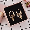 Cactus Brass Dangle Huggie Hoop Earrings EJEW-SW00001-05-4