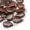 Teardrop Natural Mahogany Obsidian Pendants G-Q368-11-1