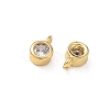 Brass Micro Pave Clear Cubic Zirconia Charms KK-D289-48B-G-2
