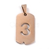 Ion Plating(IP) 304 Stainless Steel Pendants STAS-O127-C03-1