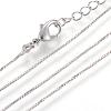 Real Platinum Plated Brass Box Chains Necklaces MAK-R014-P-1