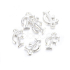 Silver Color Plated Alloy Letter Pendants PALLOY-J718-01S-F-2