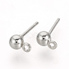 Iron Ball Stud Earring Findings X-KK-R071-09P-NF-1