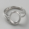 Rhodium Plated 925 Sterling Silver Adjustable Ring Components LS-FIND-WH0152-692P-1