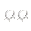 Brass Micro Pave Cubic Zirconia Hoop Earrings EJEW-P259-14P-1