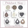36Pcs 9 Styles Wood Pendants WOOD-PH0003-72-2
