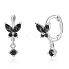 S925 Silver Butterfly Ear Cuffs with Multicolor Zirconia CY9476-13-1