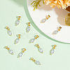 12PCS Brass Cubic Zirconia Charms KK-BC0012-84-4