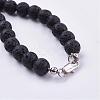 Frosted Natural Gemstone Beaded Necklaces NJEW-JN01939-4