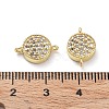 Rack Plating Brass Micro Pave Clear Cubic Zirconia Connector Charms KK-Z036-07G-3