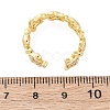 Brass Micro Pave Clear Cubic Zirconia Cuff Rings for Women RJEW-G345-01G-5