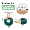 8Pcs 8 Styles Natural & Synthetic Mixed Gemstones Flat Round/Donut Charms G-FH0002-13-2