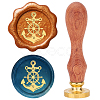 Brass Wax Seal Stamps with Rosewood Handle AJEW-WH0412-0075-1