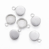 Non-Tarnish 304 Stainless Steel Pendant Cabochon Settings X-STAS-E146-18P-6mm-2