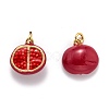Brass Enamel Pendants KK-O140-02G-2