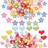 200Pcs 2 Style  Frosted and Transparent Acrylic Beads FACR-PH0001-03-1