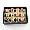 Handmade Gold Sand Millefiori Lampwork Rings RJEW-Q150-M12-B-1