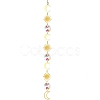 Glass & Brass Pendant Decorations HJEW-PW0002-05B-1