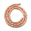 Electroplated Natural Lava Rock Beads Strands G-G984-14RG-2