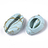 Spray Painted Natural Cowrie Shell Beads X-SSHEL-R047-03-A04-3