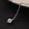 Teardrop Platinum Tone Brass Rose Quartz Dowsing Pendulums X-MAK-M015-03H-3