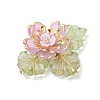 Brass Glass Seed Beaded Flower Pendants PALLOY-MZ01118-4