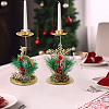 3Pcs 3 Styles Christmas Theme Iron & Plastic Candle Holder AJEW-OC0014-47-5