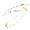 Ion Plating(IP) 304 Stainless Steel Leaf Pendant Cable Chain Necklaces for Women NJEW-P320-06G-4