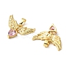 Brass Micro Pave Cubic Zirconia Pendants KK-G533-25G-02-2