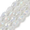 Opaque Solid Color Electroplate Glass Beads Strands EGLA-N013-J10mm-B03-1