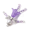 Glass Seed & Acrylic Pearl Beaded Big Pendants PALLOY-MZ00194-04-3