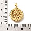 Brass with Natural Shell Carved Pendants KK-Z091-07G-03-3