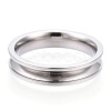 201 Stainless Steel Grooved Finger Ring Settings STAS-WH0039-11A-P-1