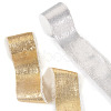 2 Rolls 2 Styles Hot Stamping Velvet Frayed Ribbon OCOR-TA0002-06-2