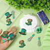 16Pcs 4 Styles Opaque Printed Acrylic Pendants OACR-SC0001-28-3