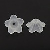 Chunky White Transparent Frosted Flower Acrylic Beads X-PL560-1
