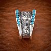 Retro Alloy & Turquoise Finger Rings FS-WG1E1DC-04-4